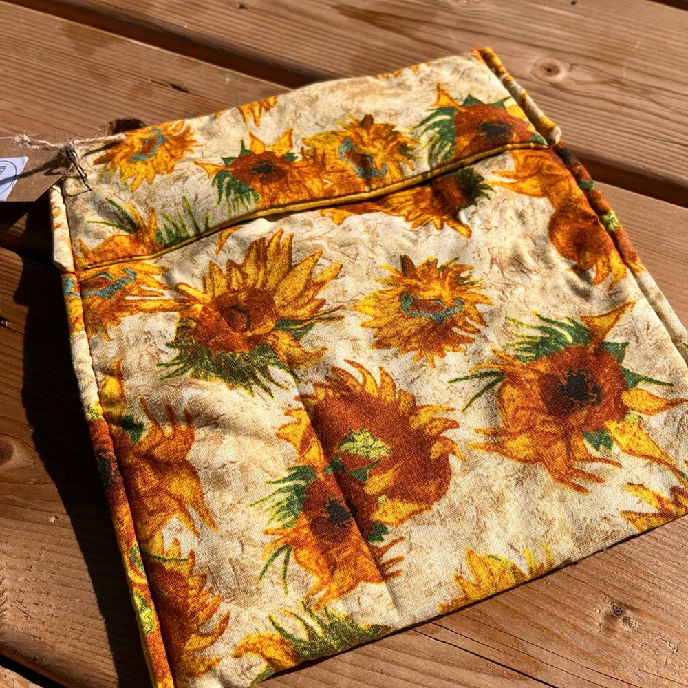 Sunflower Print Pouch - Yellow Floral